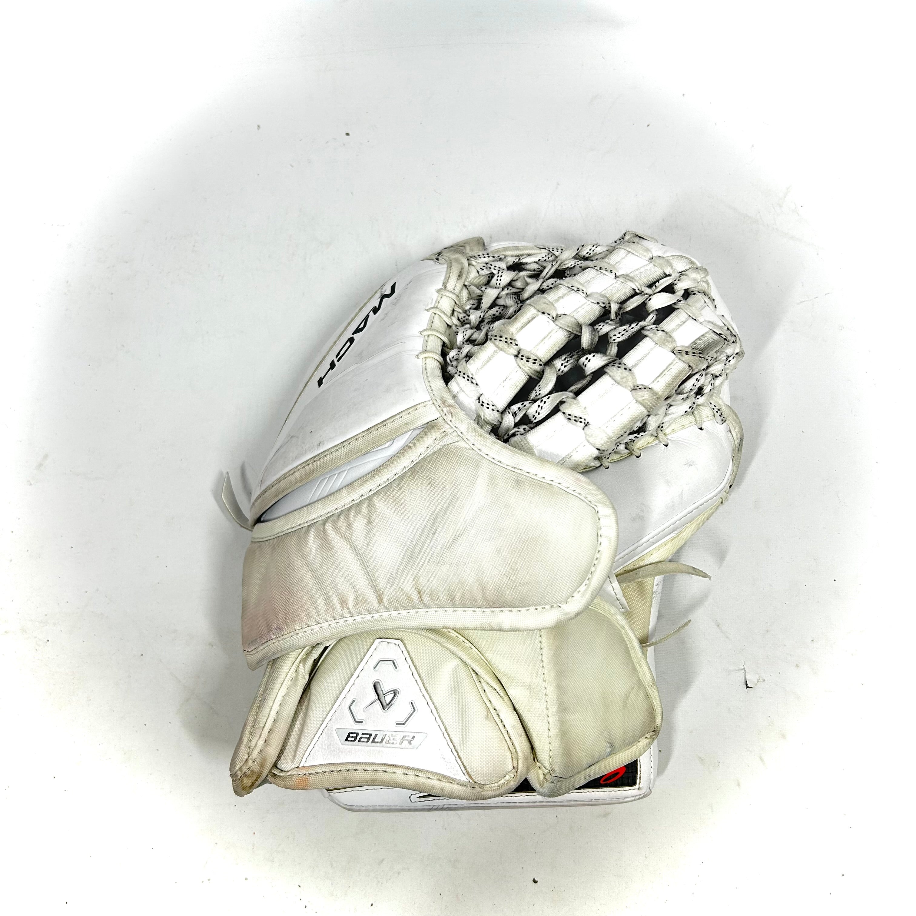 Bauer Supreme Mach - Gant de gardien Pro Stock d'occasion (blanc)